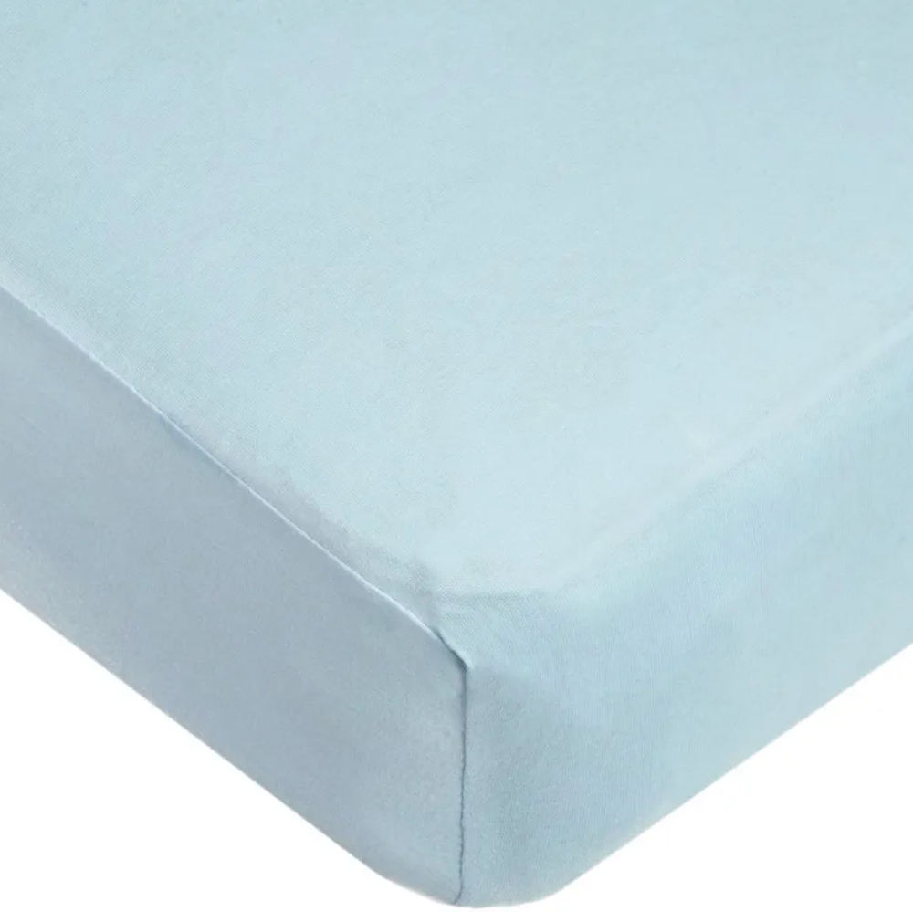 Fitted Crib Sheet  Soft Breathable Neutral light blue